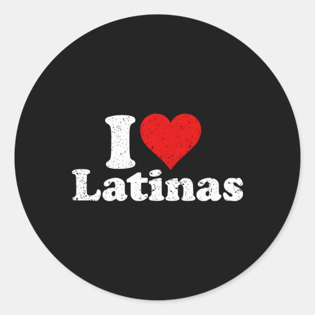I Liebe He Latinas Friend Runder Aufkleber (Vorderseite)