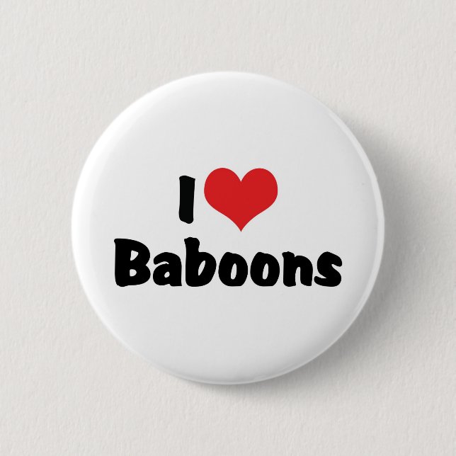 I Liebe Heart Baboons Button (Vorderseite)