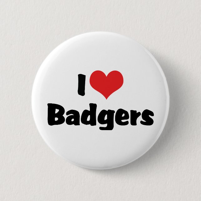 I Liebe Heart Badgers Button (Vorderseite)
