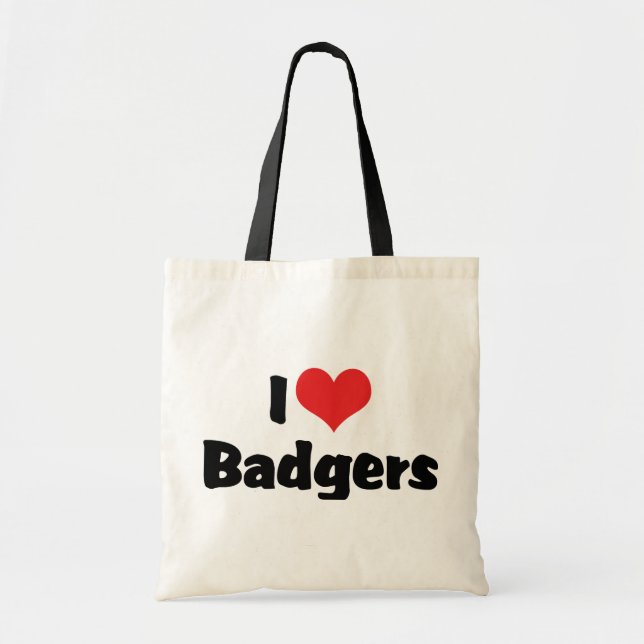 I Liebe Heart Badgers Tragetasche (Vorne)