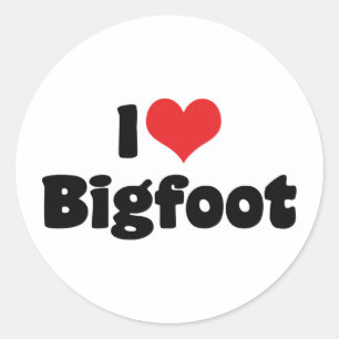 I Liebe Heart Bigfoot Sasquatch Yeti Runder Aufkleber
