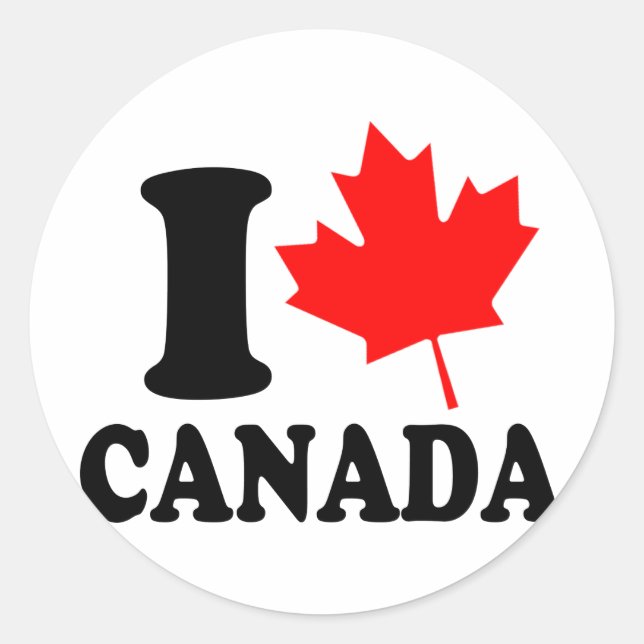 I Liebe Heart Canada Runder Aufkleber (Vorderseite)