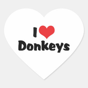 I Liebe Heart Donkeys Herz-Aufkleber