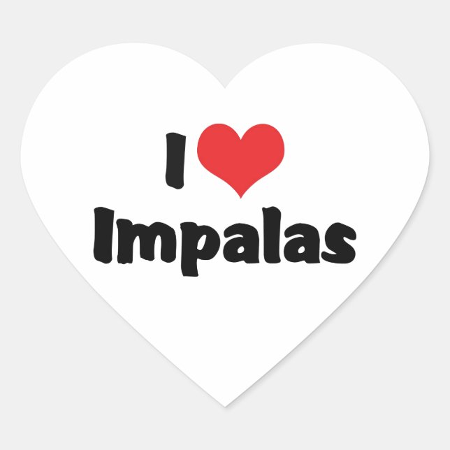 I Liebe Heart Impalas Herz-Aufkleber (Vorderseite)