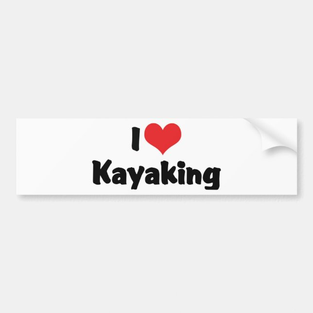 I Liebe Heart Kayaking - River Rafting Autoaufkleber (Vorne)