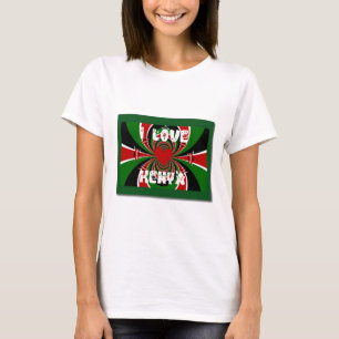 I Liebe Heart Kenya: Dynamische Flaggenkunst T-Shirt