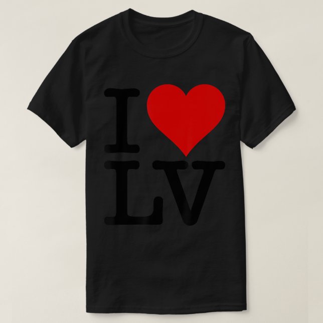 I LIEBE HEART LAS VEGAS NEVADA LV T - Shirt (Design vorne)