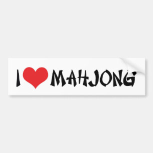 I Liebe Heart Mahjong - Mah Jong Lover Autoaufkleber