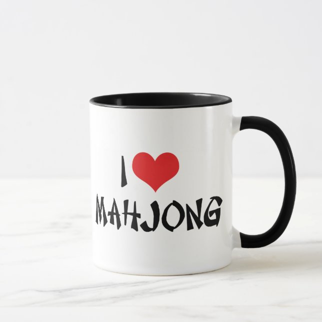 I Liebe Heart Mahjong - Mah Jong Lover Tasse (Rechts)