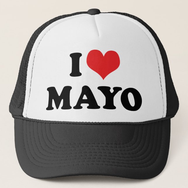I Liebe Heart Mayo - Mayonnaise Lover Truckerkappe (Vorderseite)