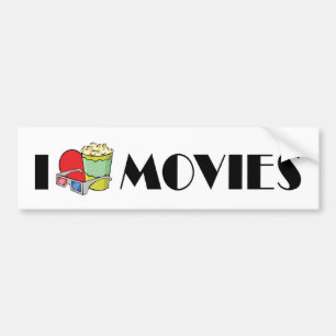 I Liebe Heart Movies - Movie Lover Autoaufkleber