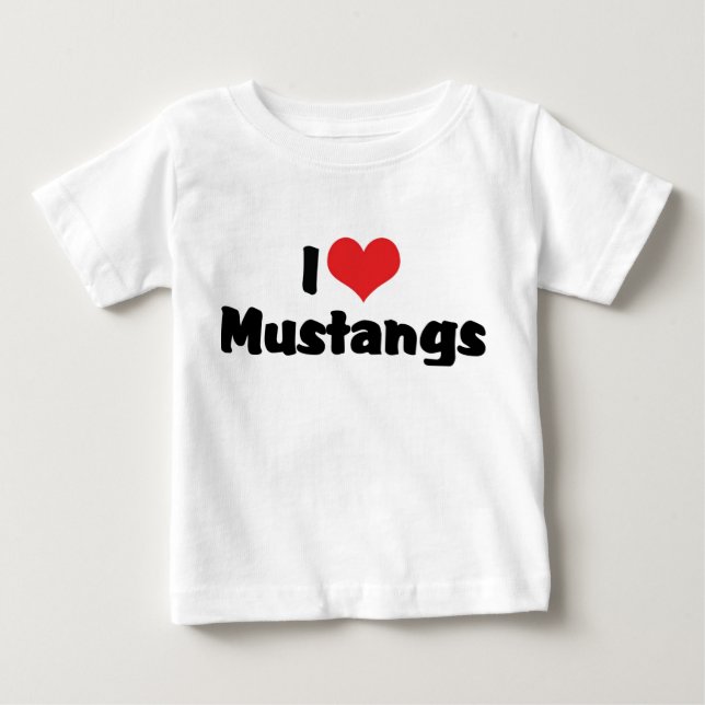 I Liebe Heart Mustangs - Horse Lover Baby T-shirt (Vorderseite)