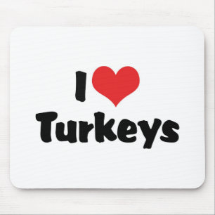 I Liebe Heart Trukeys Mousepad