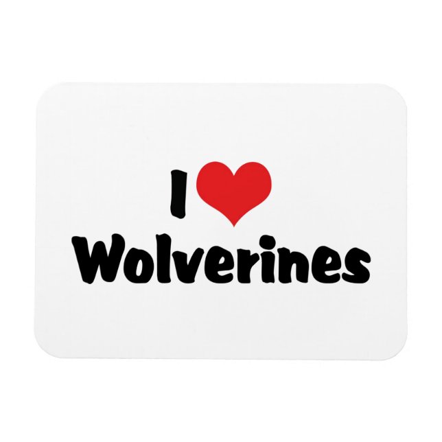 I Liebe Heart Wolverines Magnet (Horizontal)