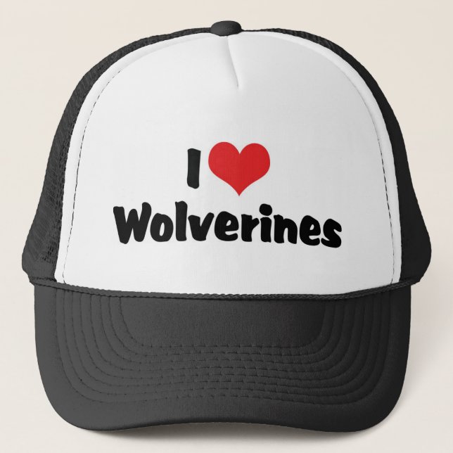 I Liebe Heart Wolverines Truckerkappe (Vorderseite)