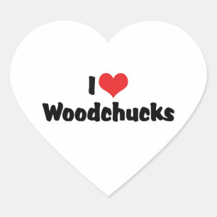 I Liebe Heart Woodchucks Herz-Aufkleber
