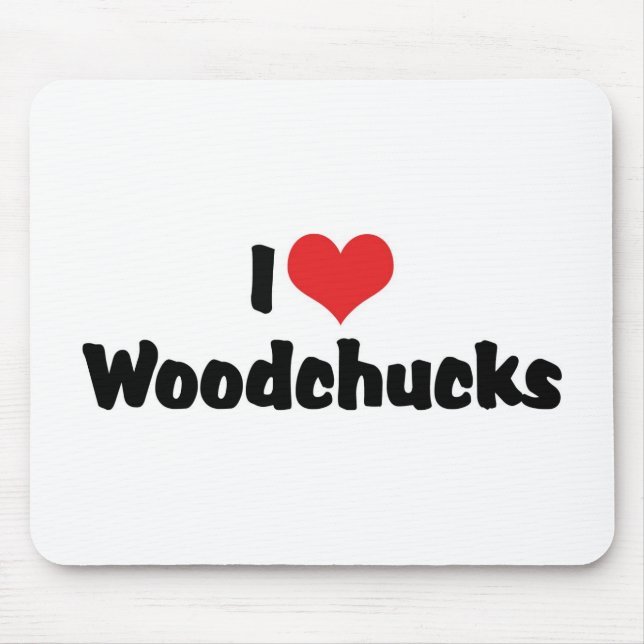 I Liebe Heart Woodchucks Mousepad (Vorne)