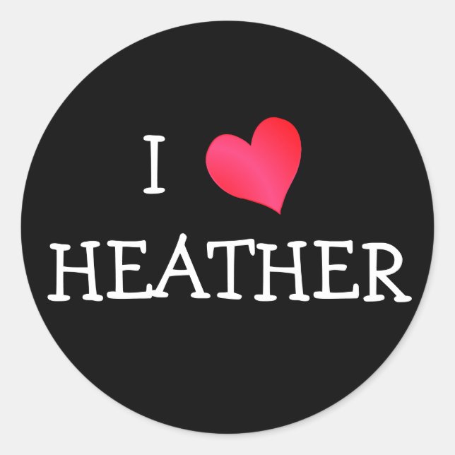 I Liebe Heather Runder Aufkleber (Vorderseite)