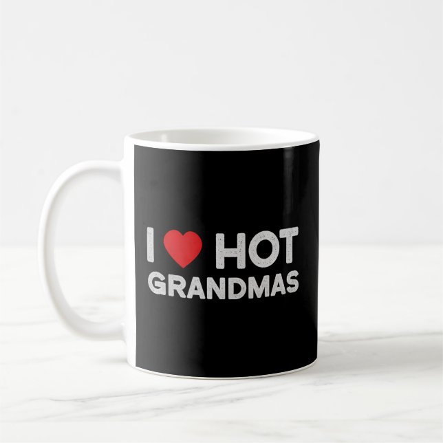 I Liebe Heiße Grandmas Rotes Herz Liebe Oma Kaffeetasse (Links)
