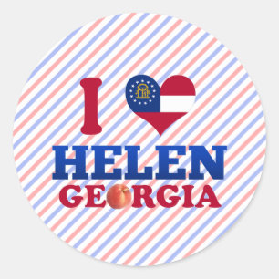 I Liebe Helen, Georgien Runder Aufkleber
