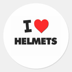 I Liebe Helmets Runder Aufkleber