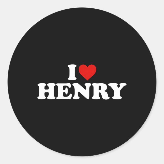I Liebe Henry He Runder Aufkleber (Vorderseite)