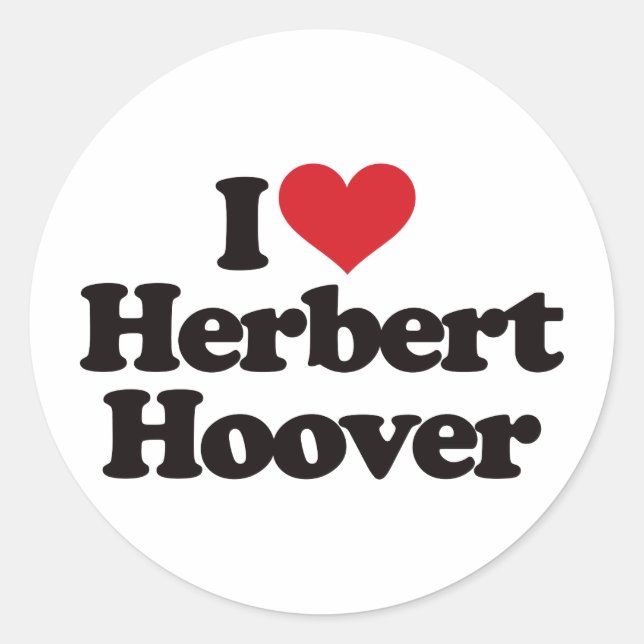 I Liebe Herbert Hoover Runder Aufkleber (Vorderseite)