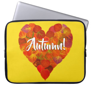I Liebe Herbst, Bold - Red Aspen Leaf Herz 1 Laptopschutzhülle