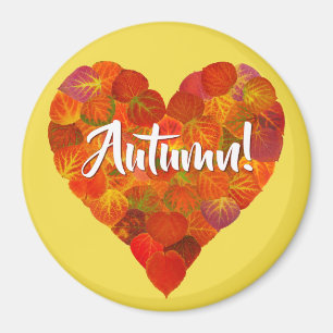 I Liebe Herbst, Bold - Red Aspen Leaf Herz 1 Magnet