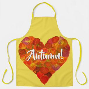 I Liebe Herbst, Bold - Red Aspen Leaf Herz 1 Schürze