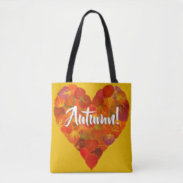 I Liebe Herbst, Bold - Red Aspen Leaf Herz 1 Tasche