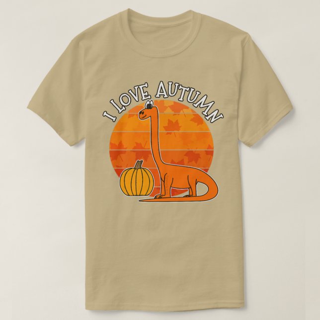 I Liebe Herbst Dinosaurier, Fall Diplodocus, Herbs T-Shirt (Design vorne)