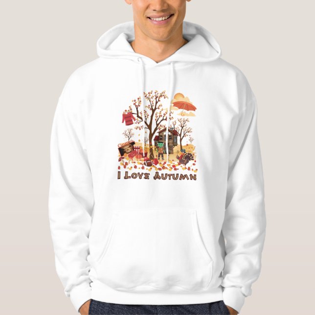 I Liebe-Herbst - Fall-Landschaft Hoodie (Vorderseite)