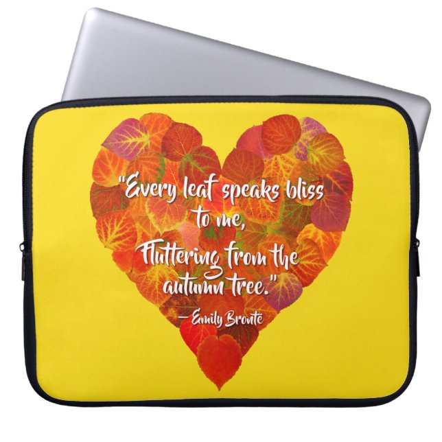 I Liebe Herbst - Red Aspen Leaf Herz 1, Brontë Zit Laptopschutzhülle (Vorderseite)