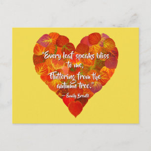 I Liebe Herbst - Red Aspen Leaf Herz 1, Brontë Zit Postkarte