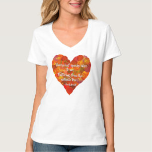 I Liebe Herbst - Red Aspen Leaf Herz 1, Brontë Zit T-Shirt