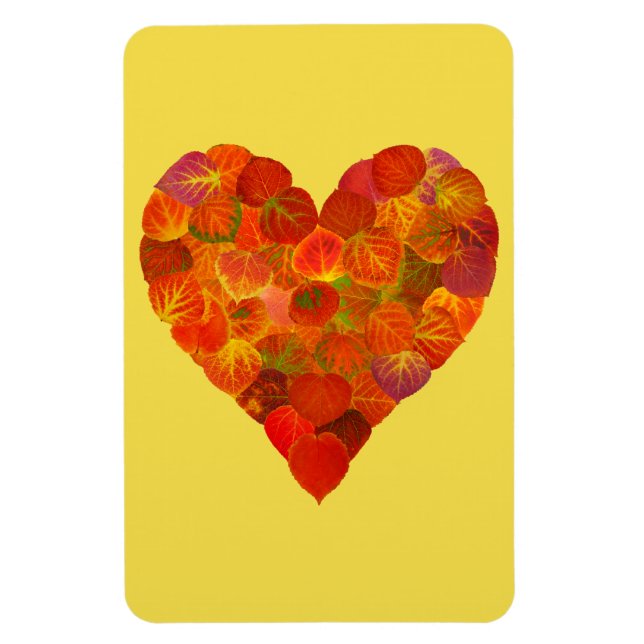 I Liebe Herbst, subtil - Roter Aspen Leaf Herz 1 Magnet (Vertikal)