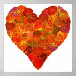 I Liebe Herbst, subtil - Roter Aspen Leaf Herz 1 Poster