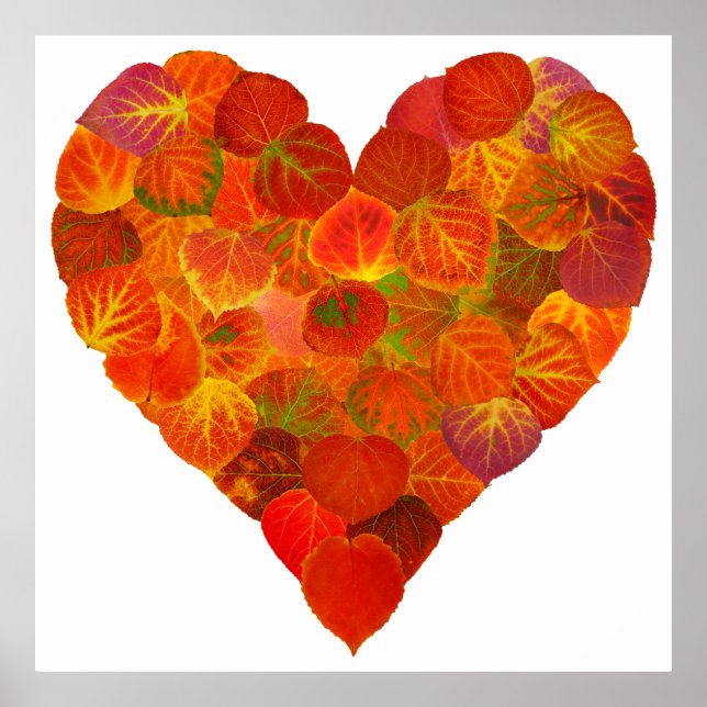 I Liebe Herbst, subtil - Roter Aspen Leaf Herz 1 Poster (Vorne)