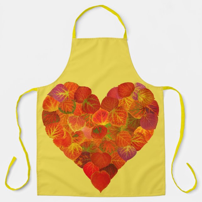 I Liebe Herbst, subtil - Roter Aspen Leaf Herz 1 Schürze (Vorderseite)