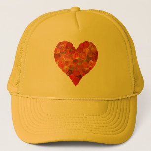 I Liebe Herbst, subtil - Roter Aspen Leaf Herz 1 Truckerkappe