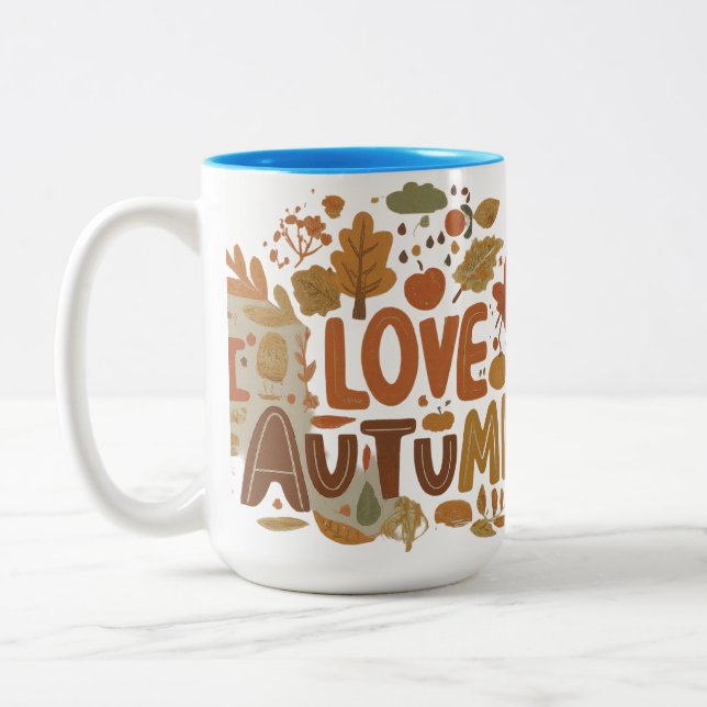I Liebe Herbst Zwei-Tonen-Tasse Zweifarbige Tasse (Links)