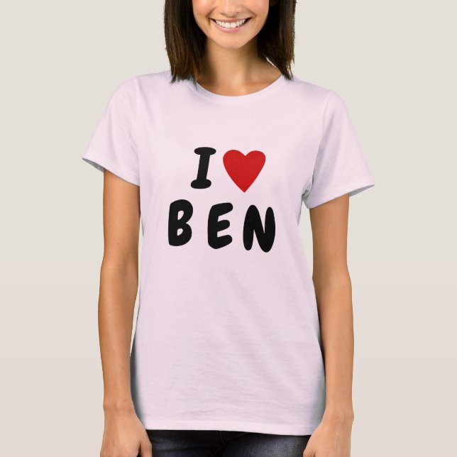 I Liebe Herz 3 Buchstaben, benutzerdefinierter fet T-Shirt (Vorderseite)