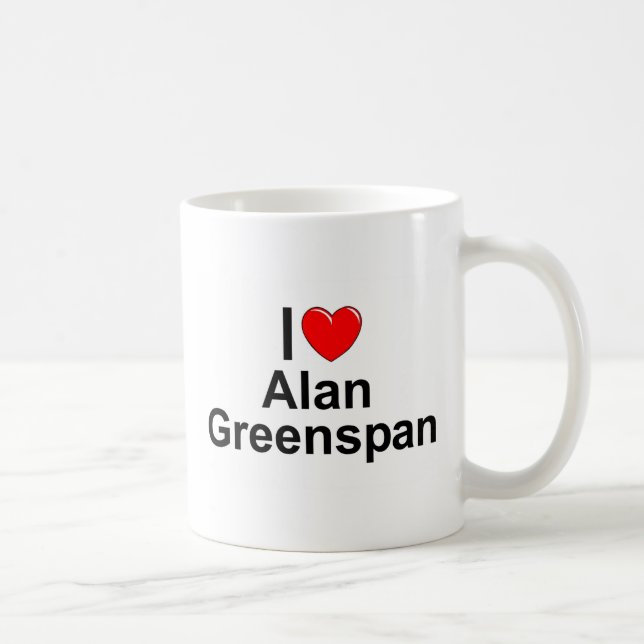 I Liebe (Herz) Alan Greenspan Kaffeetasse (Rechts)