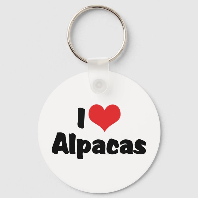 I Liebe Herz Alpacas Schlüsselanhänger (Vorderseite)