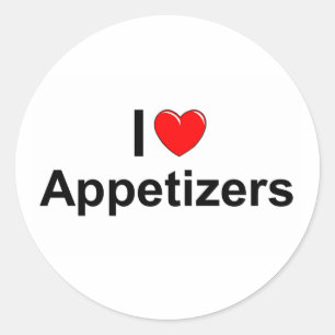 I Liebe (Herz) Appetithappen Runder Aufkleber