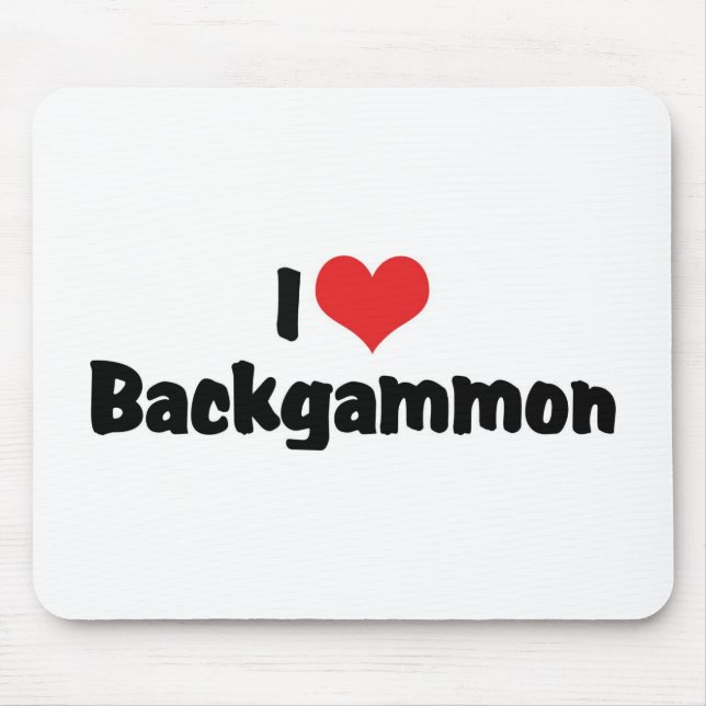 I Liebe Herz Backgammon Mousepad (Vorne)