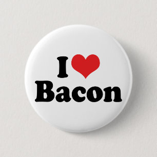 I Liebe Herz Bacon - Bacon Lover Button