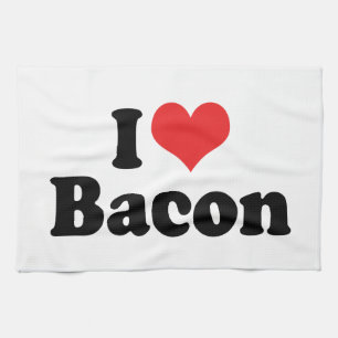 I Liebe Herz Bacon - Bacon Lover Geschirrtuch