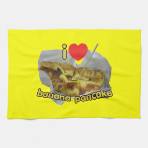 I Liebe (Herz) Banana Pancake ... Thai Street Food Handtuch
